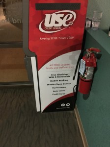 In University Towers Kitchen I found a USe credit union ATM. The company was established on the SDSU campus in 1969. The credit union has been the largest bank on the SDSU campus helping students and staff with their finances. 
