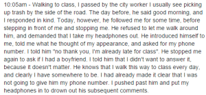 Harassment FB post