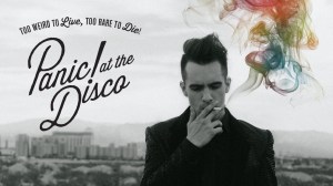 Panic at the Disco's lead singer Brendon Urie on the cover of the band's latest album